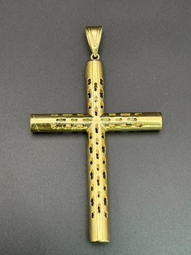 14k solid gold jesus cross - gold,