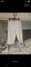 Ladies White Linen 3/4