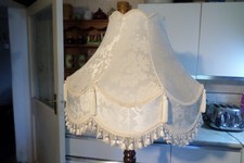 Beautiful Cream Standard Lamp Lampshade With Tassels & Fringing