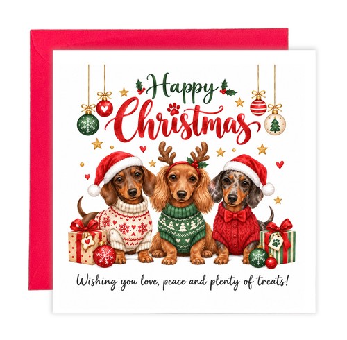 Dachshund christmas card for - dachshund,