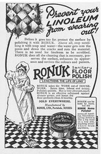 RONUK Floor Polish for Linoleum - Antique Advertisement 1922