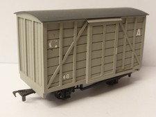 O-16.5 7mm Narrow Gauge Handbuilt  Box Van with 1 Fixed  Slide Door #48 Grey, GC