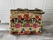 Vtg Floral Tapestry Carpet Bag
