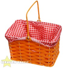 GINGHAM PLASTIC BASKET