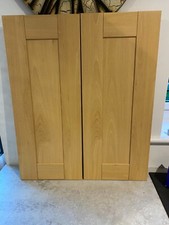 PAIR OF BEECH COLOUR  KITCHEN