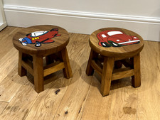 Two Wooden Stools for Children, Colourful Designs