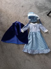 DOLL'S BLUE COTTON DRESS AND