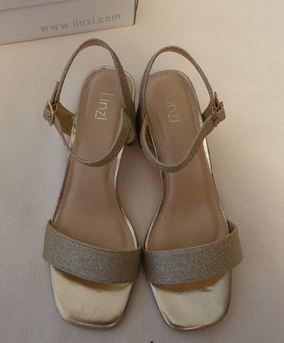 Womens gold glitter sandals