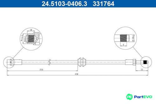 Ate brake hose 24510304063 for - 24510304063,
