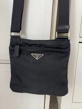 PRADA Crossbody Messenger Bag Tote Black Nylon Shoulder Tessuto Unisex Vintage
