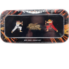 Street Fighter Character Collectors Set Enamel Pin Badge 3x Collectable Tin