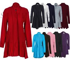 Ladies Women Knitted Waterfall Boyfriend Cardigan Jumper Plus Size UK 8-26