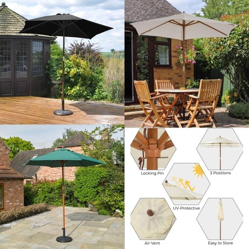 Garden parasol wooden - wooden, umbrella