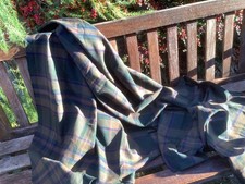 vintage tartan cotton craft cotton blend fabric greens and browns 3 yds 9” uphol