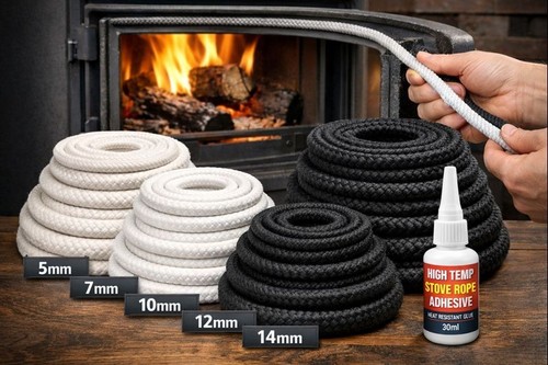 Stove rope door seal log - stove,