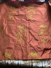 Vintage Embroidered/Woven Paisley Design Floral Silk Fabric Panel