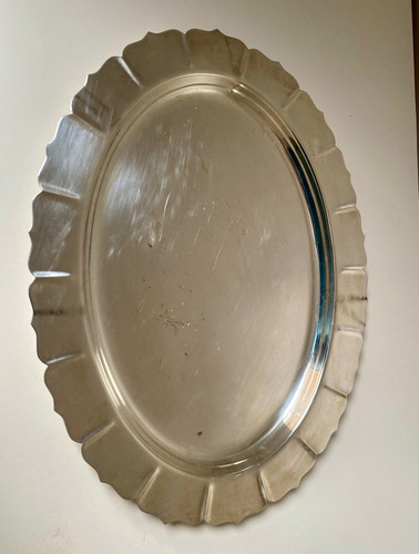 Antique silver plated oval - silver,