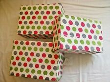 Colourful Pattern Spots Cotton Covered Storage Boxes Small Medium Large Set of 3