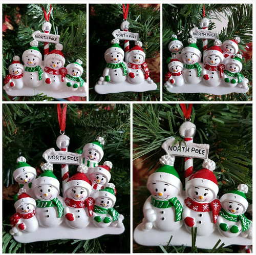 Snowman family christmas tree - family,