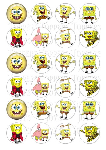 Sponge bob cupcake topper - sponge,