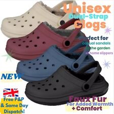 Unisex EVA Faux Fur Lined Cushion Slingback Slip On Mule Garden Clogs Slippers 