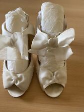 Diane Hassall Ivory Crystal Shoes Size 4.5