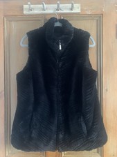Dennis by Dennis Basso Size Medium Black Faux Fur Reversible Gilet