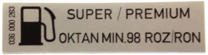 Sticker super premium unleaded - sticker,