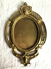 Old French Solid Brass Wall Hung Picture Frame.