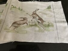 Voyage Maison Boxing Hares Linen Cushion Panel x 4.  Brand New