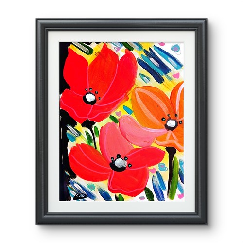 Original art colorfulroses - art,