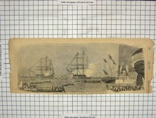 Original Old Antique Print