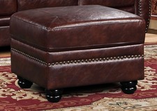 Brown Leather 3 Seater / 2
