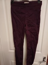 Preloved Ladies Marks And Spencer Plum Colour Jeggings Size 10
