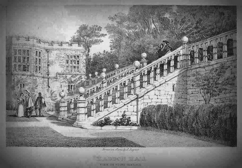 Vintage print haddon hall - a4,