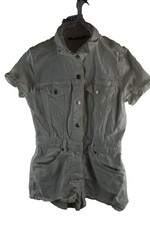 ZARA White Denim Short Playsuit size M Womens Casual Outdoors Outerwear