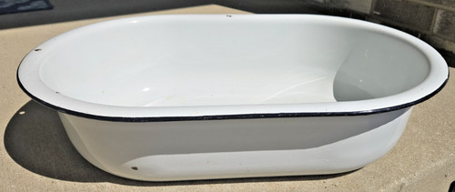Large enamel ware tub - ware, basin