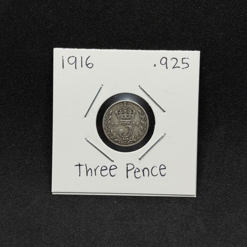 1916 925 silver - silver, threepence