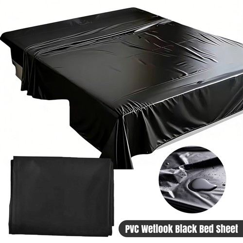 Black wetlook pvc - black,