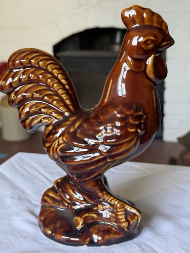 Vintage brown glazed ceramic - brown,