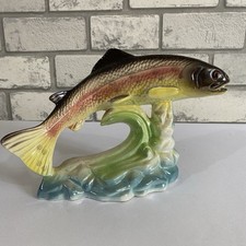 ? VINTAGE RAINBOW TROUT FISH DESIGN ORNAMENT CERAMIC PORCELAIN ?