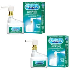 2 X 15ml Ultra Chloraseptic Anaesthetic Sore Throat Spray Original Menthol