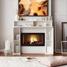 Wooden White Fireplace