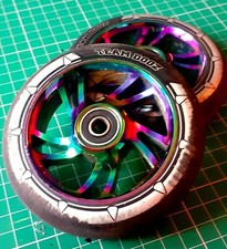 110mm Team Dogz Rainbow Core Alloy Abec 11 Stunt Scooter Wheels 