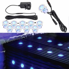 10 pcs 30mm Decking Lights Steel IP44 Outdoor Garden Kitchen Plinth LED Bright 