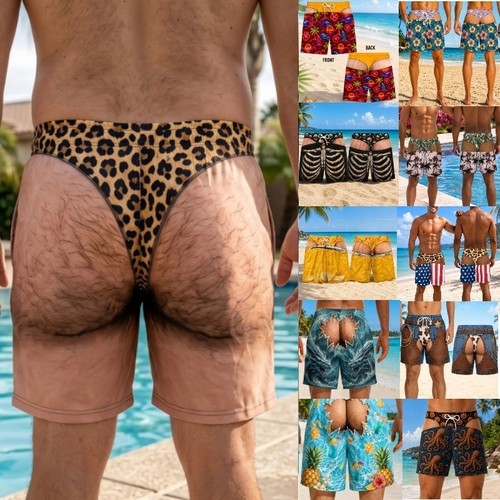 Mens funny printed swim - funny,