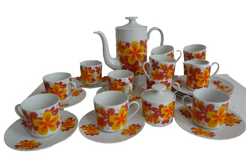 70s pattern vintage - pattern, tea