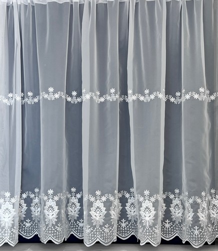 Eva white embroidered sheer - embroidered,
