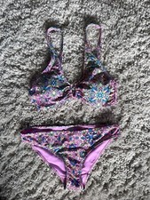 Matalan Uk 8 Pink Multi Colour Bikini Worn Once