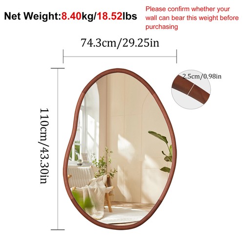 Irregular wall mirror wood - wall,